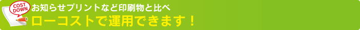 ローコストで運用できます
